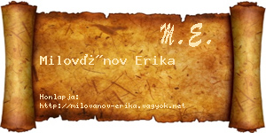 Milovánov Erika névjegykártya